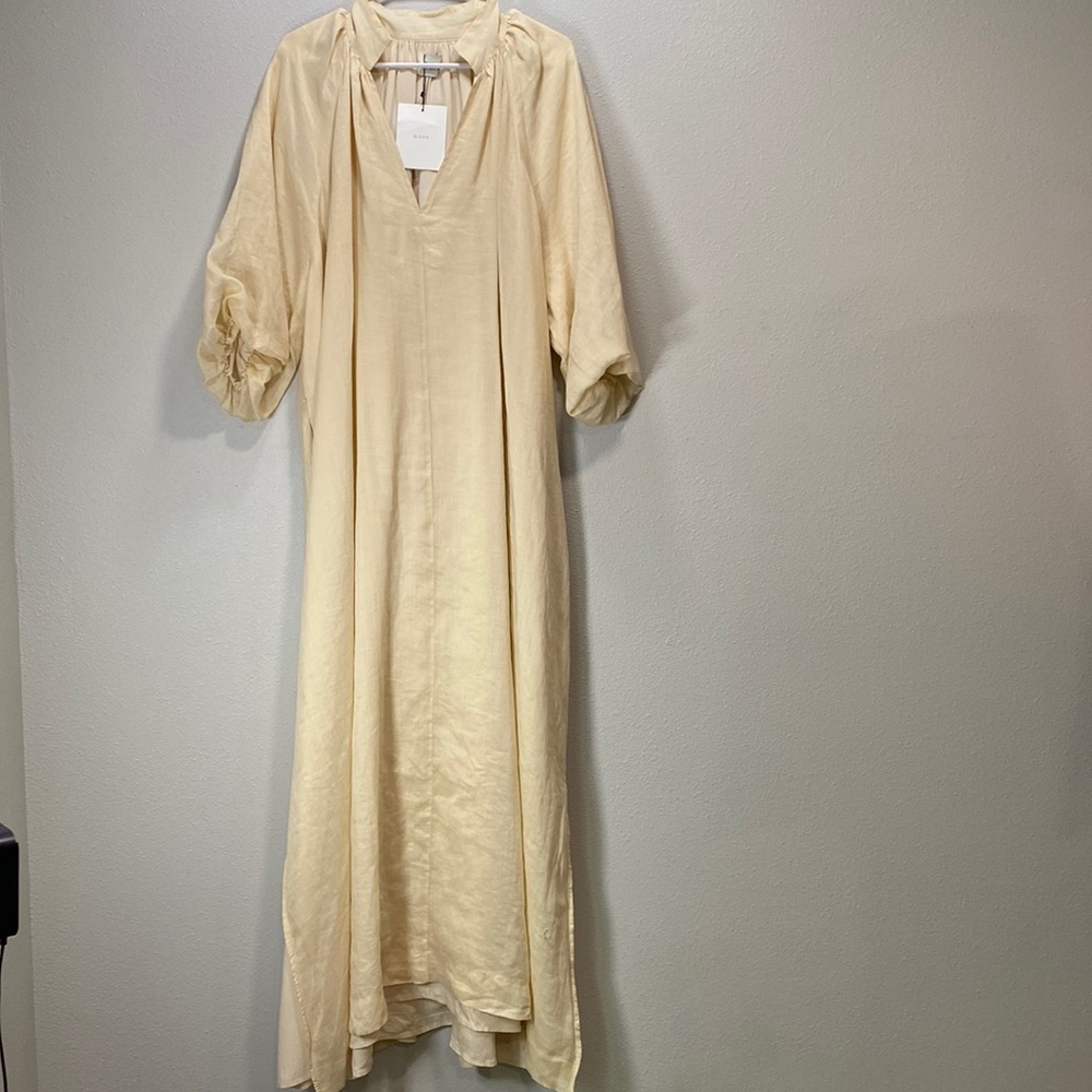 DISSH Cream Maxi Dress with Billowy Sleeves